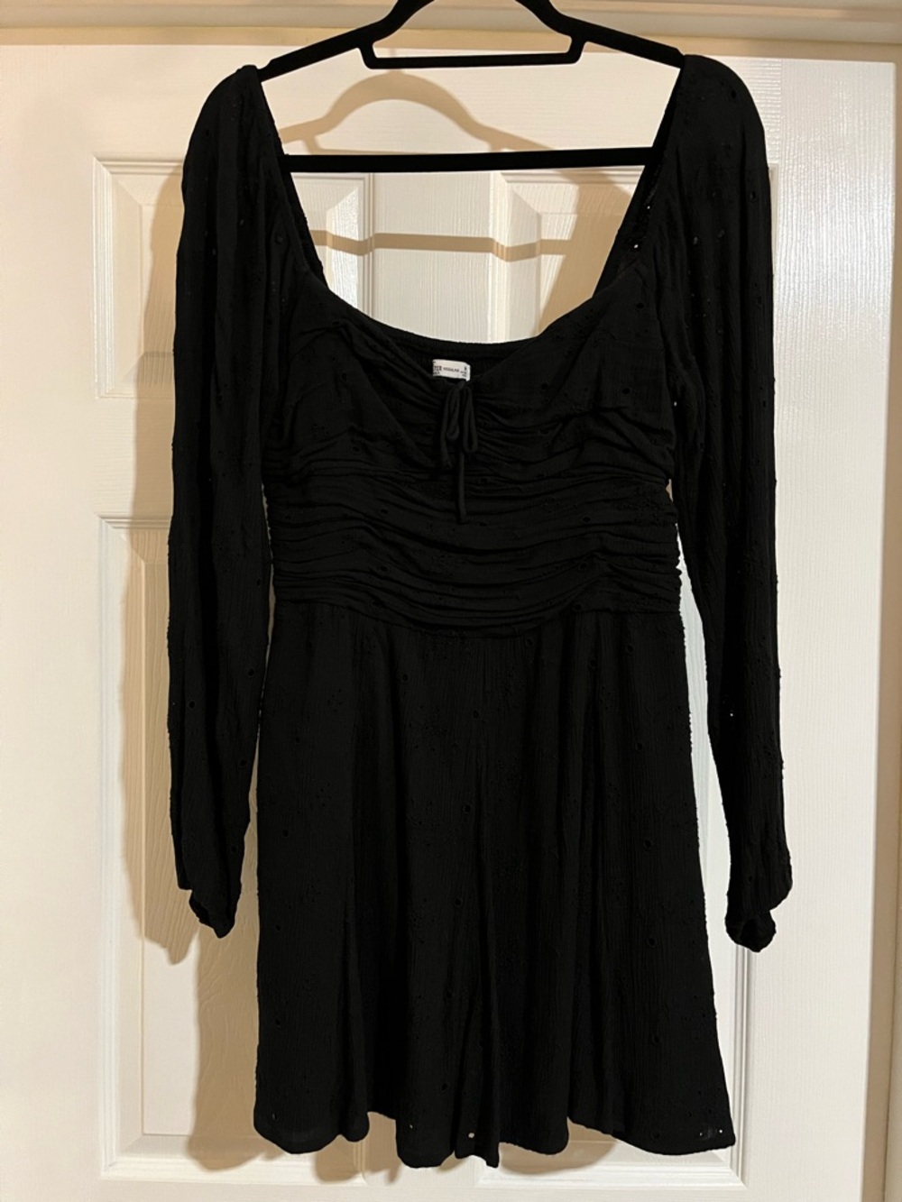 Hollister Flower Cutout Long Sleeve Mini Dress